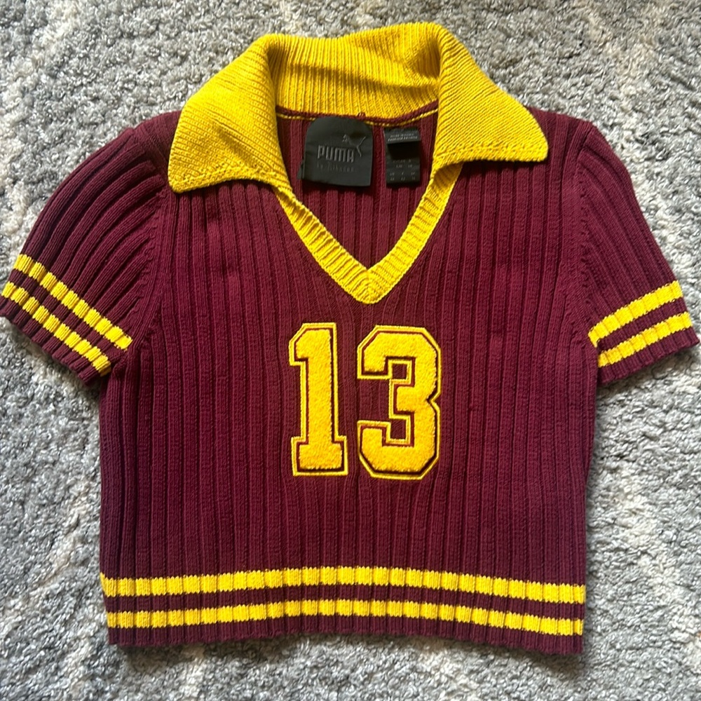 Puma By Rihanna Knit Letterman Crop Top